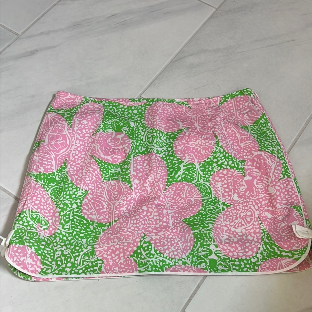 Pink and Green Floral Skort